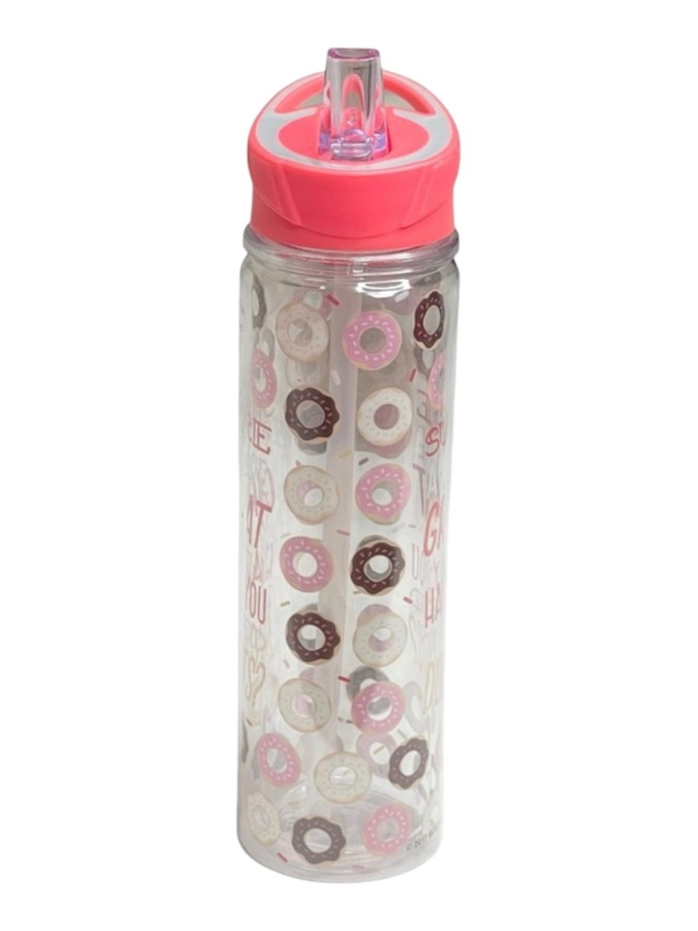 new Boston Warehouse 𖦹 BPA Free Water Bottle 𖦹 Clear Donut Print 𖦹 20 oz 𖦹 - Picture 6 of 16